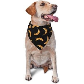 Banana 3D Cute Fruit Texture Dog Bandana Scarf Triangle Christmas Thanksgiving Dog Bandana,Reversible Dog Scarfs for Boys and Girls (Black)