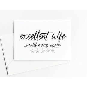 Excellent Wife Would Marry Again, Birthday Card for Wife, Letters To My Husband From Wife, Love Gift for Her, Anniversary Gift from Husband