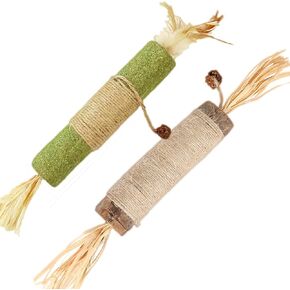 Silvervine Sticks for Cats, 2PCS Extra Large Catnip Chew Toy Sticks Catnip Sticks for Cats Sisal Rope Chew Toys for Catnip Toys Lafite Grass Kittens Cat Teeth Cleaning Toy