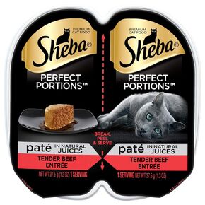 Sheba Premium Cat Food Perfect Portions Pate Tender Beef Entree - 2 Ct