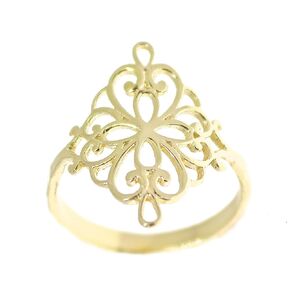 Gold filigree ring, Victorian ring, 14k gold plating ring, Long ring, Lace ring (9)