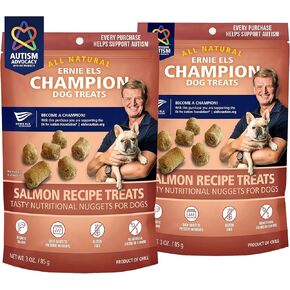Ernie Els All Natural Salmon Dog Treats - Premium Dog Treats for Healthy Snacking - 3oz (Pack of 2)