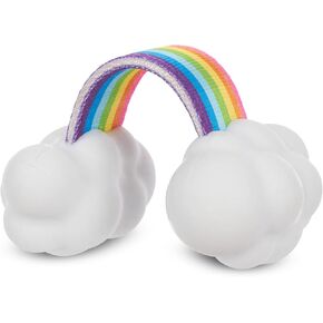 Barkbox Dog Toys – Toy G BIV Rainbow Super Chewer Tug Toy for Aggressive Chewers with Double Reinforced Strap and Tough Rubber Clouds – Large