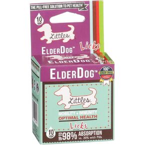 Licks خالية من حبوب منع الحمل ElderDog Small Breed Dog Senior - فيتامينات ومكملات للكلاب الأكبر سنًا - مكملات دعم المفاصل والمناعة للكلاب - معطف الكلاب ومكملات الهضم - عبوات جل - 10 استخدامات