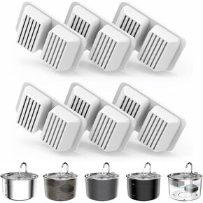 Cat Water Fountain Filter,6 Pack Replacement Filters for 0.7gal/101oz Pet Water Fountain,4-Stage Circulating Filtration System