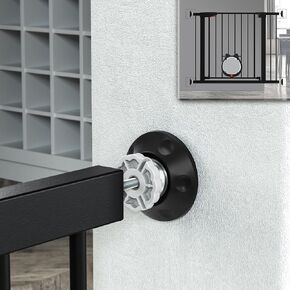 Pet Gate Wall Protector Protect Walls from Pet Gates Dog Gates No Safety Hazard on Spindles for Stairs Cup Guard (Dull Black,4 Pack)