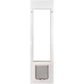 Whiskers & Windows Cat Door for Horizontal Sliding Windows | Great for Cats | Easy Entry and Exit Control | Large Cat Flap, Fits Windows 46"-49" h, White