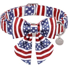 Dog Collar with Flower, Female Dog Collar for Small Girl Dog, Comfortable Adjustable Cute Cotton Flower Collar with Metal Buckle, S