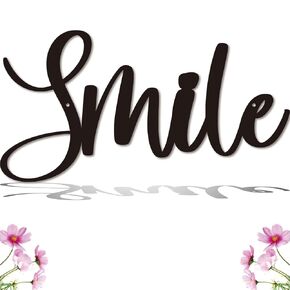 Smile Metal Sign, Smile Wall Decor, Smile Signs Wall Art, Smile Cutout Letters Hanging for Home, Office, Living Room Decor