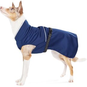 Goldpaw Rain Paw Dog Jacket - Waterproof Pet Coat for All-Weather Protection, Adjustable Fit, and Stylish Canine Outerwear - Red, Size 12