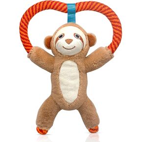Nomi's Choice Sloth Multipet Dog Toy and Puppy Snuggle Buddy – Plush Stuffed Animals for All Breeds, Rope Dog Toy, Medium Sized Sloth, No Squeaker Pet Safe