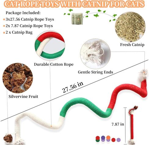 Sisal Rope Cat Toys Interactive,Catnip Toys for Cats, 5-Piece Interactive Cat Cotton Rope Toys, Chew Toys for Cats,Interactive Cat Kicker Toys for Indoor Cats,Best cat Toys for Bored Indoor Cats in Saudi Arabia