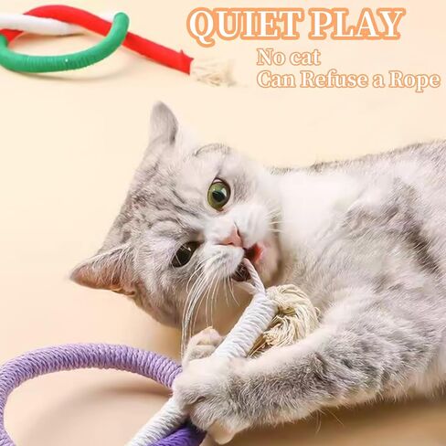 Sisal Rope Cat Toys Interactive,Catnip Toys for Cats, 5-Piece Interactive Cat Cotton Rope Toys, Chew Toys for Cats,Interactive Cat Kicker Toys for Indoor Cats,Best cat Toys for Bored Indoor Cats in Saudi Arabia