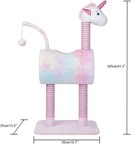 Tofern 41.3 inch Cat Tree Tower Unicorn Pink Cat Condos for Indoor Cats with Scratching Posts Plush Cute Kitten Activity Center Furniture Stable Large Cat Stand Climbing Tower Tall Pet Play House in Saudi Arabia