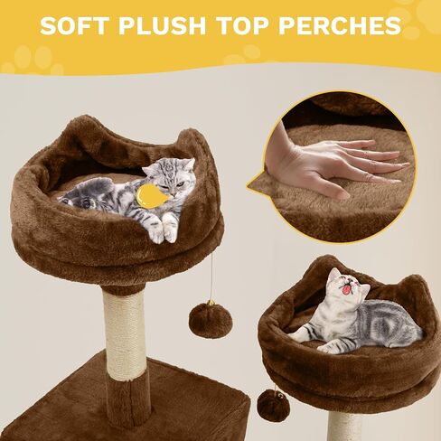 DWVO Tall Cat Tree for Indoor Cats, 75 inches Multi-Level Cat Tower with Sisal Scratching Posts & Ramp, Plush Perches, Hammock, Spacious Condos, Cat Activity Center for Kittens,Grey in Saudi Arabia
