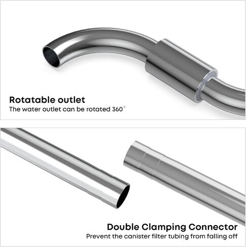 FZONE Aquarium Stainless Steel Skimmer Lily Pipes Inflow and Outflow with Spin Skimmer and Adjustable Rod for Aquarium Filter 5/8''(16/22mm) Tubing in Saudi Arabia