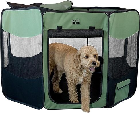Pet Gear Travel Lite Portable Play Pen/Soft Crate with Removable Shade Top for Dogs/Cats/Rabbits, Easy-Fold + Built-in Stay Fold Band, Durable 600D Fabric, Indoor/Outdoor in Saudi Arabia