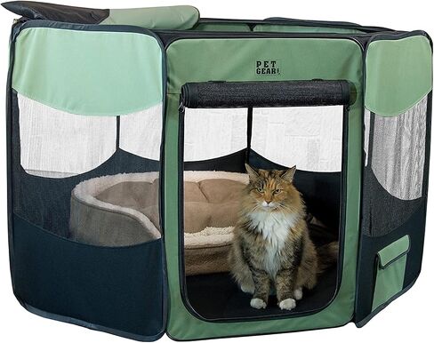 Pet Gear Travel Lite Portable Play Pen/Soft Crate with Removable Shade Top for Dogs/Cats/Rabbits, Easy-Fold + Built-in Stay Fold Band, Durable 600D Fabric, Indoor/Outdoor in Saudi Arabia