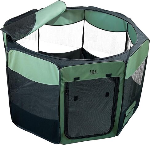 Pet Gear Travel Lite Portable Play Pen/Soft Crate with Removable Shade Top for Dogs/Cats/Rabbits, Easy-Fold + Built-in Stay Fold Band, Durable 600D Fabric, Indoor/Outdoor in Saudi Arabia