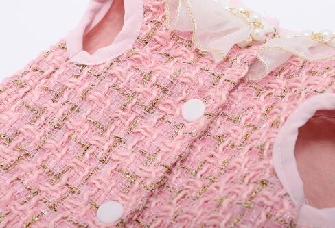 Elegant Dog Plaid Tulle Dress Puppy Skirts Cat Outfits Pet Winter Apparel Clothes for Small Medium Dogs Girl Costume Doggie Birthday Wedding Party Gown (Pink, XL) in Saudi Arabia