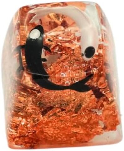 Koi Resin Keycap, Handmade Artisan Keycap for Cherry MX Standard Gaming Mechanical Keyboard, Copper Flakes Backlit, SA Profile 1U, ESC Key Unique Gift Ideas (Yin Yang - Koi A&B) in Saudi Arabia