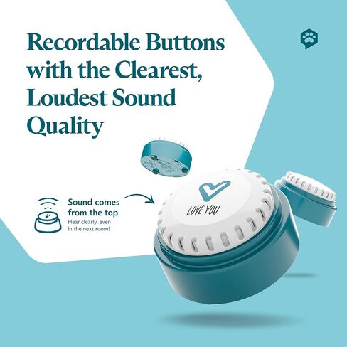 FluentPet Speak Up Get Started Kit with Clearer Upward-Facing Sound - 6 Recordable Buttons w/Pre-Installed Batteries, 3 HexTile Button Mats, & 32 Edge Pieces | Training Dog & Cat Communication Buttons in Saudi Arabia