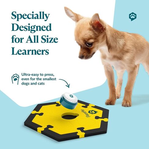 FluentPet Speak Up Get Started Kit with Clearer Upward-Facing Sound - 6 Recordable Buttons w/Pre-Installed Batteries, 3 HexTile Button Mats, & 32 Edge Pieces | Training Dog & Cat Communication Buttons in Saudi Arabia