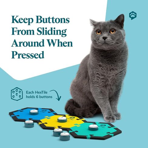 FluentPet Speak Up Get Started Kit with Clearer Upward-Facing Sound - 6 Recordable Buttons w/Pre-Installed Batteries, 3 HexTile Button Mats, & 32 Edge Pieces | Training Dog & Cat Communication Buttons in Saudi Arabia