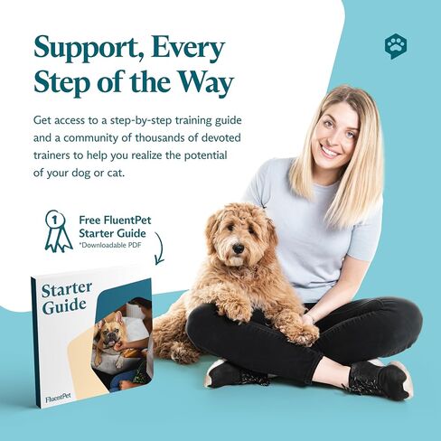 FluentPet Speak Up Get Started Kit with Clearer Upward-Facing Sound - 6 Recordable Buttons w/Pre-Installed Batteries, 3 HexTile Button Mats, & 32 Edge Pieces | Training Dog & Cat Communication Buttons in Saudi Arabia