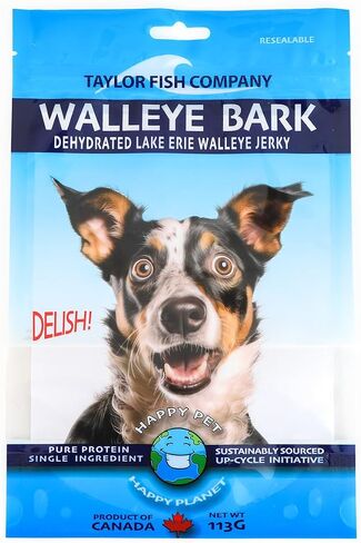 Walleye Bark Pet Treats for Dogs & Cats – Single Ingredient Dehydrated Fish Snack, Sustainably Sourced, Grain-Free, High Protein, No Additives, Natural Omega-3, Supports Healthy Skin & Coat, 4oz Bag in Saudi Arabia