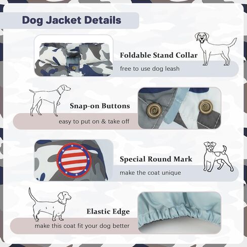 kuoser الكلب معطف الشتاء سترة مبطنة، يندبروف الكلاب سترة منتفخة، دافئ لينة جرو الملابس الطقس البارد الكلب معزول أبلى، خفيفة الوزن الحيوانات الأليفة الشتاء زي في الهواء الطلق للكلاب الصغيرة المتوسطة، XS-XL in Kuwait