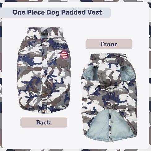 kuoser الكلب معطف الشتاء سترة مبطنة، يندبروف الكلاب سترة منتفخة، دافئ لينة جرو الملابس الطقس البارد الكلب معزول أبلى، خفيفة الوزن الحيوانات الأليفة الشتاء زي في الهواء الطلق للكلاب الصغيرة المتوسطة، XS-XL in Kuwait