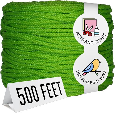 Super Bird Creations SB50029 Braided Polly Rope - Ideal for Making Bird Toys and Crafting - Hollow and Polly Rope, Polyethylene Rope - 1/8" Diameter and 500 Feet Long - Vibrant Orange in Kuwait