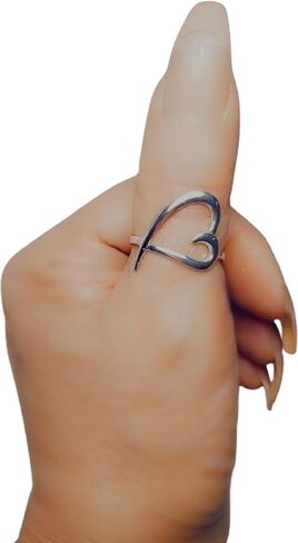 Sterling Silver Heart Thumb Ring, Sterling Silver Heart Ring, Heart Ring For Women, Open Heart Ring, heart thumb ring, Valentines (8) in Saudi Arabia