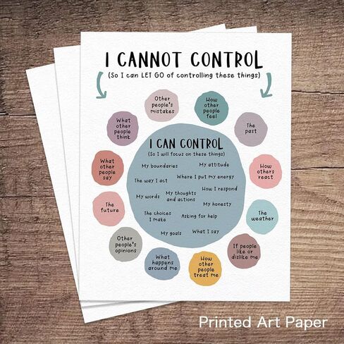 What I Can And Cannot Control Wall Art, Therapy Office Decor, Things I Can Control Poster, Mindful Room Decor, School Psychologist Office, Classroom Wall Decor, Psychology Gift (11x14 inches) in Saudi Arabia