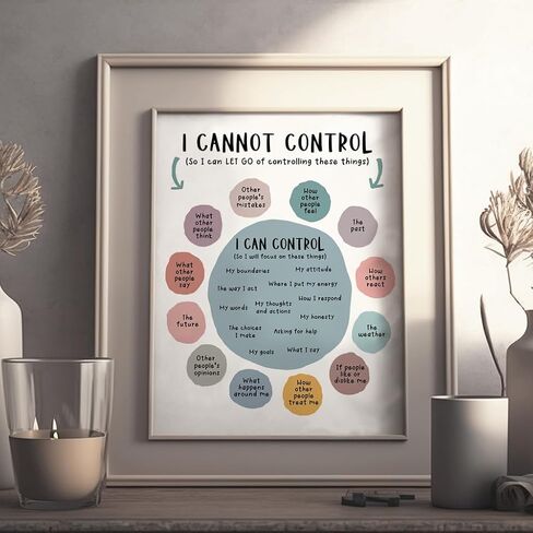What I Can And Cannot Control Wall Art, Therapy Office Decor, Things I Can Control Poster, Mindful Room Decor, School Psychologist Office, Classroom Wall Decor, Psychology Gift (11x14 inches) in Saudi Arabia