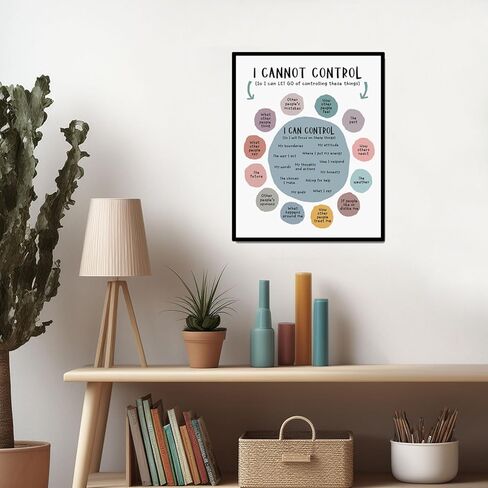 What I Can And Cannot Control Wall Art, Therapy Office Decor, Things I Can Control Poster, Mindful Room Decor, School Psychologist Office, Classroom Wall Decor, Psychology Gift (11x14 inches) in Saudi Arabia