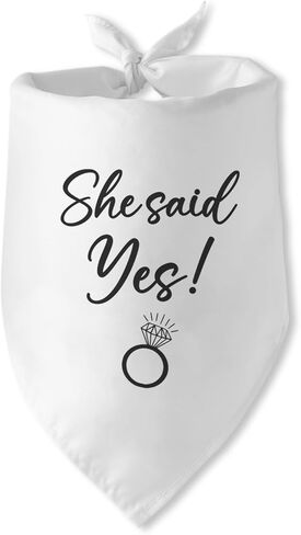 قالت نعم الكلب باندانا هدايا الخطوبة للأزواج إعلان صور الزفاف الدعامة وشاح الحيوانات الأليفة اكسسوارات لمحبي الكلاب الأليفة الهدايا in Kuwait