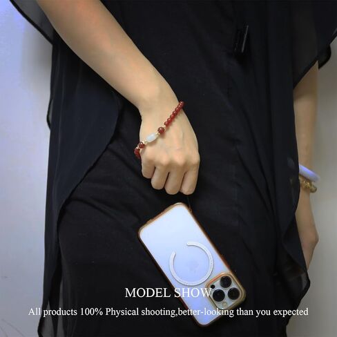 KS-WORKSHOP Handmade Mobile phone rope Phone Strap Charm For Women 8MM&6MM Red Agate Beads Quality Natural Stone perfect Valentine's Gift Birthday Present in Saudi Arabia