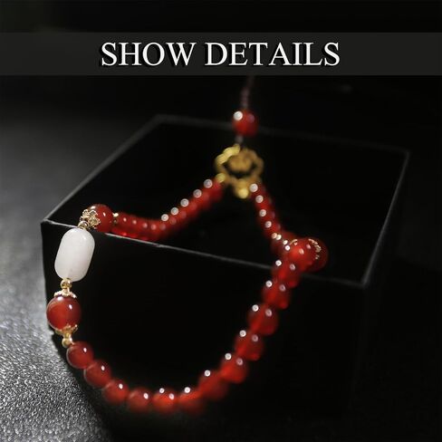 KS-WORKSHOP Handmade Mobile phone rope Phone Strap Charm For Women 8MM&6MM Red Agate Beads Quality Natural Stone perfect Valentine's Gift Birthday Present in Saudi Arabia
