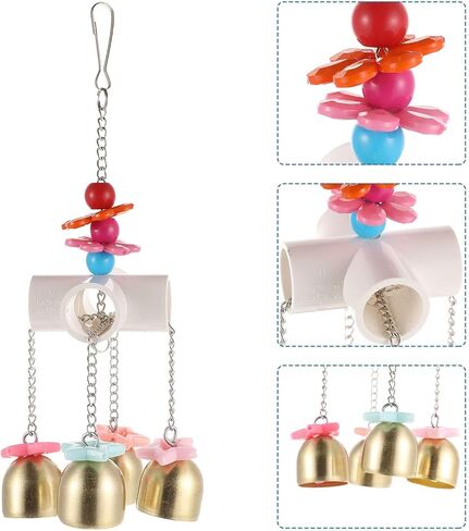 Beavorty Parrot Chewing Toy Bird Bell Toy Bird Cage Bell Toy Bird Bells Toy Developmental Toys Chew Toys Hanging Parrot Toys Hanging Bird Toy Puzzle Toy Stainless Steel Spoon Pet in Saudi Arabia