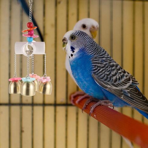 Beavorty Parrot Chewing Toy Bird Bell Toy Bird Cage Bell Toy Bird Bells Toy Developmental Toys Chew Toys Hanging Parrot Toys Hanging Bird Toy Puzzle Toy Stainless Steel Spoon Pet in Saudi Arabia