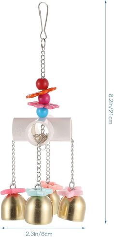 Beavorty Parrot Chewing Toy Bird Bell Toy Bird Cage Bell Toy Bird Bells Toy Developmental Toys Chew Toys Hanging Parrot Toys Hanging Bird Toy Puzzle Toy Stainless Steel Spoon Pet in Saudi Arabia