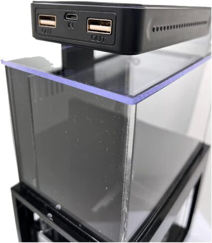 حوض السمك الصغير الجاهز للشعاب المرجانية بوزن 40 أونصة (أسود) | خزان أسماك المياه المالحة المكتبي الصغير مع ضوء LED، مستنقع، مضخة | المياه العذبة والمياه المالحة in Kuwait