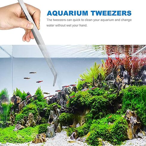 2PCS Aquarium Tweezers, 12IN Extra Long Tweezers for Aquarium, Stainless Aquascaping Tools, Fish and Reptile Feeding Tongs for Snakes, Lizards also for Live Aquarium Plants in Saudi Arabia