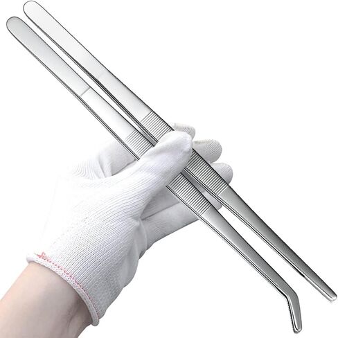 2PCS Aquarium Tweezers, 12IN Extra Long Tweezers for Aquarium, Stainless Aquascaping Tools, Fish and Reptile Feeding Tongs for Snakes, Lizards also for Live Aquarium Plants in Saudi Arabia