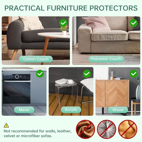 Anti Cat Scratch Furniture Protector, Couch Protector from Cat Claws Clear Cat Couch Protector Self-Adhesive Single Side Couch Protector for Cats (12 Pack+50 Twist Pins) in Saudi Arabia