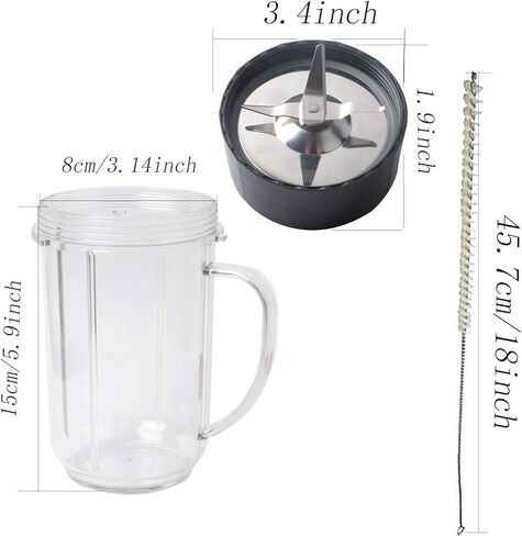 أكواب بديلة للشفرة متوافقة مع عصارة Magic Bullet من Wadoy، وكوب خلاط 16 أونصة وملحق شفرة متقاطعة MB-1001 بقدرة 250 وات مع أكواب حلقات شفاه ملونة in Kuwait