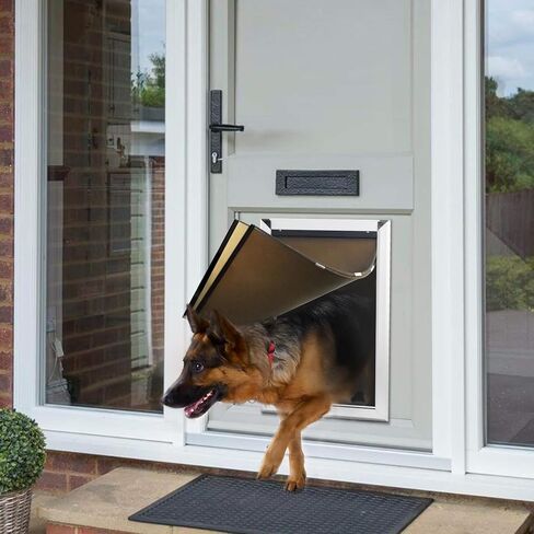 Large Dog Door for Door - Aluminum Doggie Doors for Large Dogs - Large Dog Door for Exterior Doors with Weather Proof Flap, Security Panel in Saudi Arabia