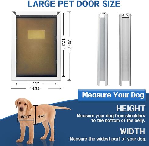 Large Dog Door for Door - Aluminum Doggie Doors for Large Dogs - Large Dog Door for Exterior Doors with Weather Proof Flap, Security Panel in Saudi Arabia